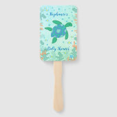 Schildpad onder het Baby shower Zee Handwaaier (Achterkant)