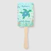 Schildpad onder het Baby shower Zee Handwaaier (Voorkant)