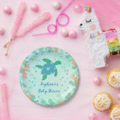 Schildpad onder het Baby shower Zee Papieren Bordje (Feest)