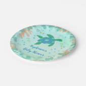 Schildpad onder het Baby shower Zee Papieren Bordje (Gekanteld)