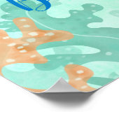 Schildpad onder het Baby shower Zee Poster (Hoek)