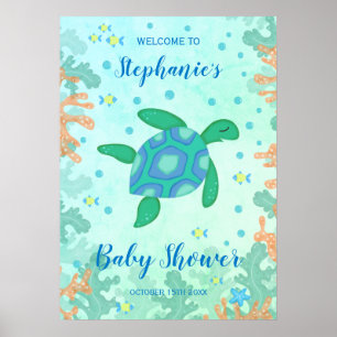 Schildpad onder het Baby shower Zee Poster