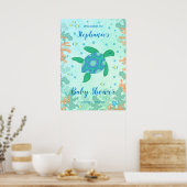 Schildpad onder het Baby shower Zee Poster (Keuken)