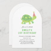 Schildpad Onder het zee 1e verjaardagsuitnodiging Kaart (Voorkant / Achterkant)