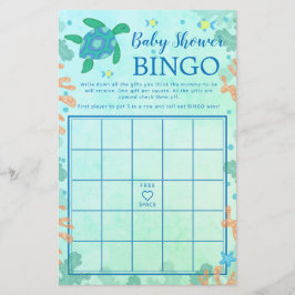 Schildpad onder het Zee Baby shower Bingo Game