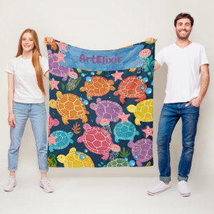 Schildpad onder het Zee Fleece Deken