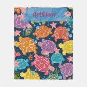 Schildpad onder het Zee Fleece Deken (Voorkant)