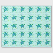 Schildpad onder het Zee, gepersonaliseerd Baby sho Cadeaupapier (Vlak)