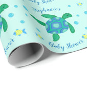 Schildpad onder het Zee, gepersonaliseerd Baby sho Cadeaupapier (Rol Hoek)