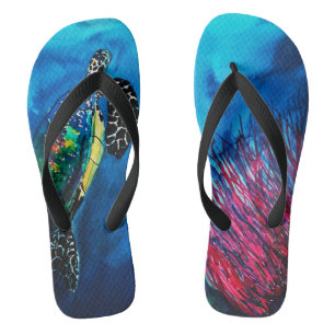 Schildpad onderwater, Koudrif Blauwe Oceaan Teenslippers