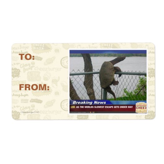 Schildpad ontvluchten etiket (Voorkant)