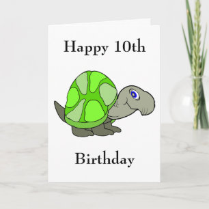 Schildpad ontwerp gepersonaliseerde 10e verjaardag kaart