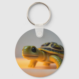Schildpad op een brandende kaars sleutelhanger
