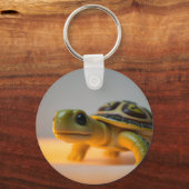 Schildpad op een brandende kaars sleutelhanger (Voorkant)