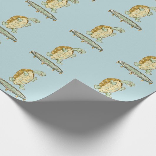 Schildpad op een trampoline cadeaupapier (Hoek)