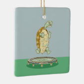 Schildpad op een trampoline keramisch ornament (Rechts)