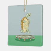 Schildpad op een trampoline keramisch ornament (Links)