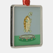 Schildpad op een trampoline metalen ornament (Rechts)