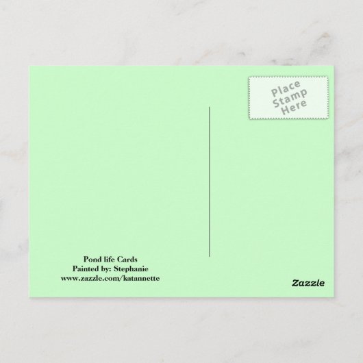 Schildpad op het briefkaart van de vijver (Achterkant)