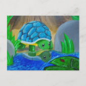 Schildpad op het briefkaart van de vijver (Voorkant)