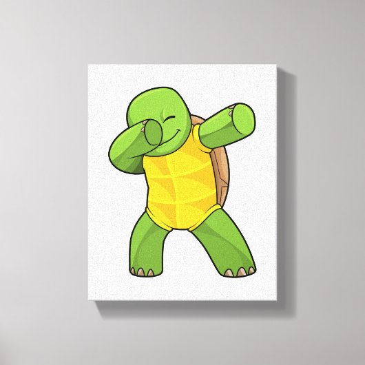 Schildpad op Hip Hop Dance Dab Canvas Afdruk (Voorkant)
