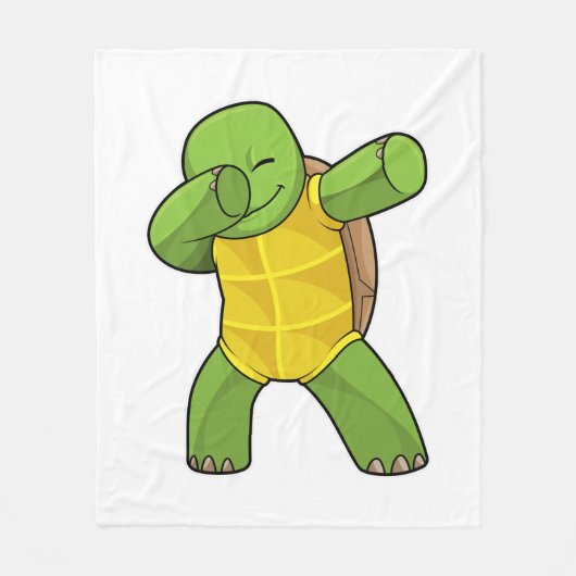 Schildpad op Hip Hop Dance Dab Fleece Deken (Voorkant)