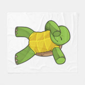 Schildpad op Hip Hop Dance Dab Fleece Deken (Voorkant (Horizontaal))
