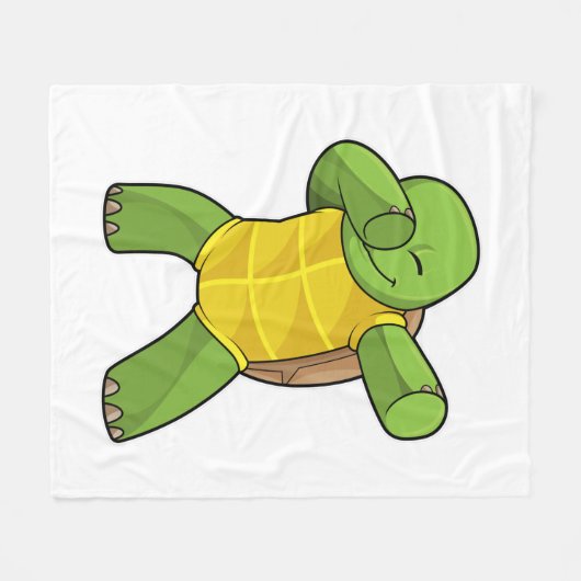 Schildpad op Hip Hop Dance Dab Fleece Deken (Voorkant (Horizontaal))