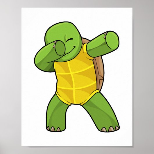 Schildpad op Hip Hop Dance Dab Poster (Voorkant)