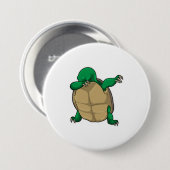 Schildpad op Hip Hop Dance Dab Ronde Button 7,6 Cm (Voorkant /achterkant)