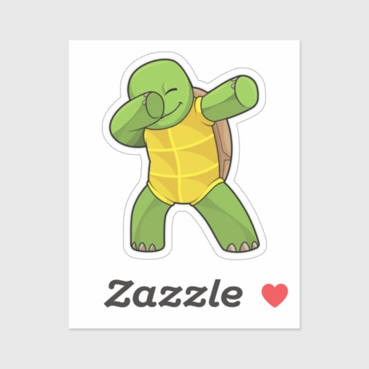 Schildpad op Hip Hop Dance Dab Sticker (Vel)