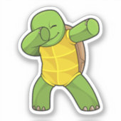 Schildpad op Hip Hop Dance Dab Sticker (Voorkant)