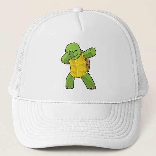 Schildpad op Hip Hop Dance Dab Trucker Pet (Voorkant)