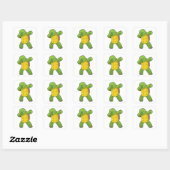 Schildpad op Hip Hop Dance Dab Vierkante Sticker (Vel)