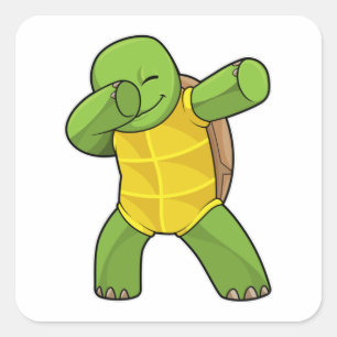 Schildpad op Hip Hop Dance Dab Vierkante Sticker
