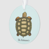 Schildpad op lichtblauw Acryl Ornament (voorkant)
