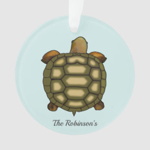 Schildpad op lichtblauw Acryl Ornament