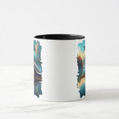 Schildpad op Log Lake-weerkaatsing Mok (Midden)