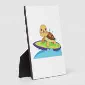 Schildpad op surfplank fotoplaat (Zijkant)