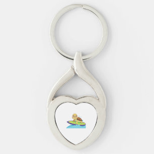 Schildpad op surfplank sleutelhanger