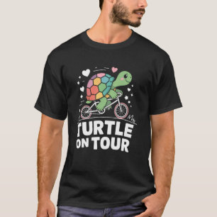 Schildpad op tour grappige fietsende schildpad t-shirt