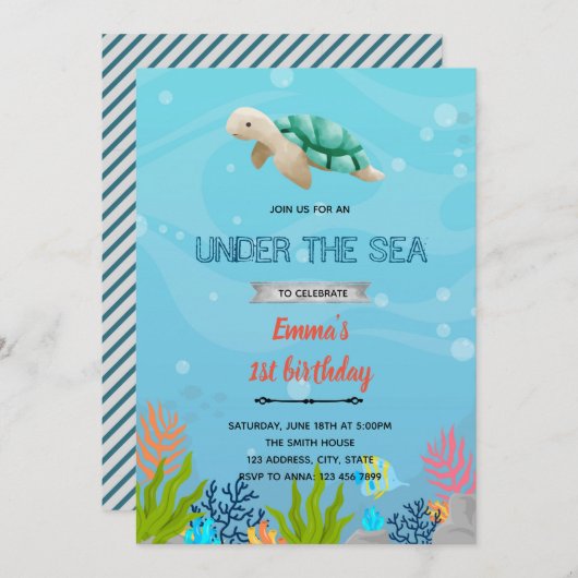 Schildpad op uitnodiging van zee (Voorkant / Achterkant)