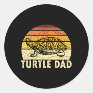 Schildpad Papa Schildpad Papa Tortoise Vaderdag Ronde Sticker