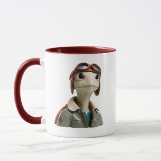 Schildpad Piloot Schattig Aviator Portret Vintage Mok