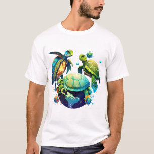 Schildpad Planeet Wereld Milieu Aarddag T-shirt