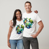 Schildpad Planeet Wereld Milieu Aarddag T-shirt (Unisex)