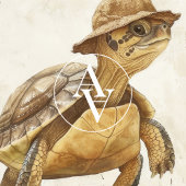 Schildpad Portretschilderij  schildpad Reptiel Poster