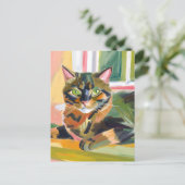 schildpad | Prachtig kattenschilderij Briefkaart (Staand voorkant)