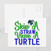 Schildpad Redden Aankondigingskaart (Voorkant / Achterkant)