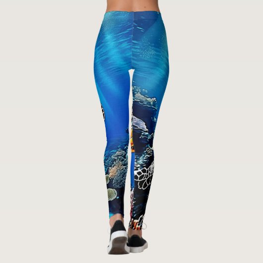 Schildpad Reef Glow Design Leggings (Achterkant)